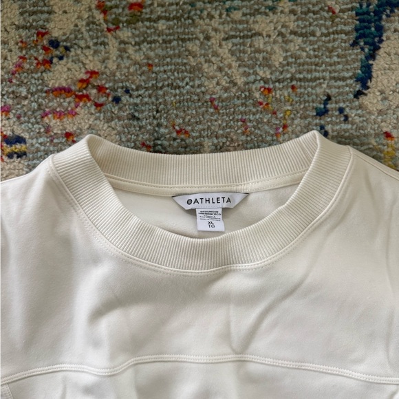 Athleta Cream Drawstring Top - Picture 2 of 3